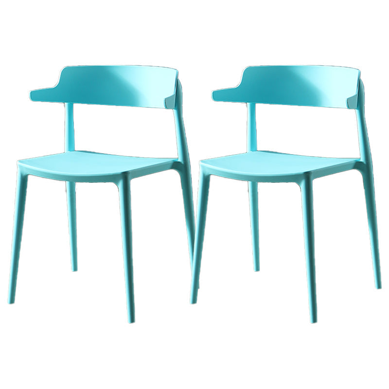 Scandinavian Plastic Dining Armless Chair Open Back Side Chair Blue 2 Piece Set Clearhalo ' kitchen&dining_furn' 'Dining Chairs' 'Dining Tables & Seating' 'dining_chair' 'furn' 'furn_dining_chair' 'Furniture' 'furniture_dining_chair' 'Kitchen & Dining Furniture' 'kitchen' 4613380
