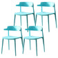 Scandinavian Plastic Dining Armless Chair Open Back Side Chair Blue 4 Piece Set Clearhalo ' kitchen&dining_furn' 'Dining Chairs' 'Dining Tables & Seating' 'dining_chair' 'furn' 'furn_dining_chair' 'Furniture' 'furniture_dining_chair' 'Kitchen & Dining Furniture' 'kitchen' 4613382