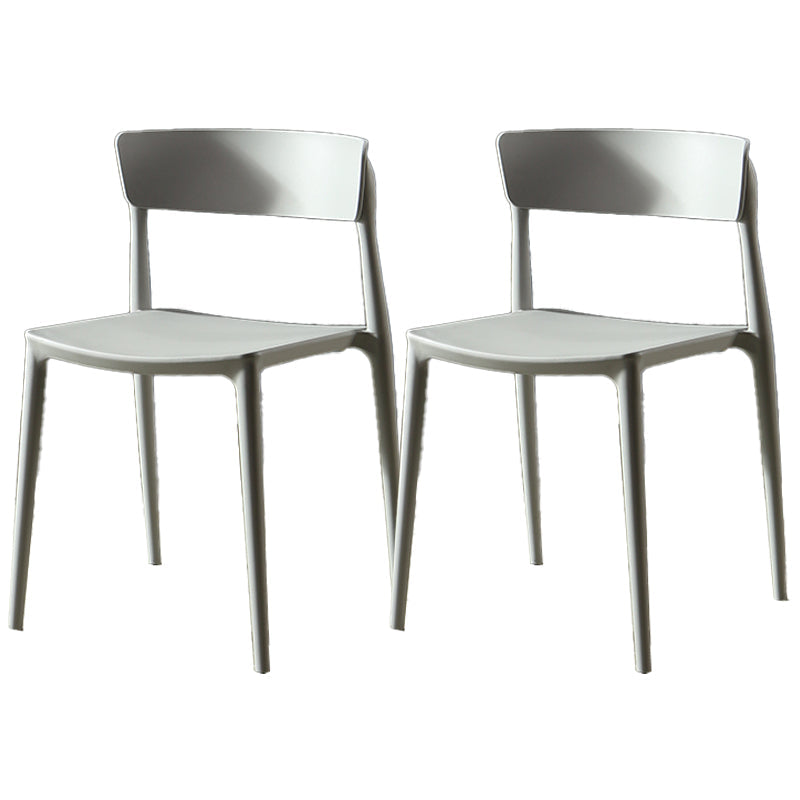 Scandinavian Plastic Dining Armless Chair Open Back Side Chair Grey 2 Piece Set Clearhalo ' kitchen&dining_furn' 'Dining Chairs' 'Dining Tables & Seating' 'dining_chair' 'furn' 'furn_dining_chair' 'Furniture' 'furniture_dining_chair' 'Kitchen & Dining Furniture' 'kitchen' 4613384