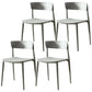 Scandinavian Plastic Dining Armless Chair Open Back Side Chair Grey 4 Piece Set Clearhalo ' kitchen&dining_furn' 'Dining Chairs' 'Dining Tables & Seating' 'dining_chair' 'furn' 'furn_dining_chair' 'Furniture' 'furniture_dining_chair' 'Kitchen & Dining Furniture' 'kitchen' 4613386