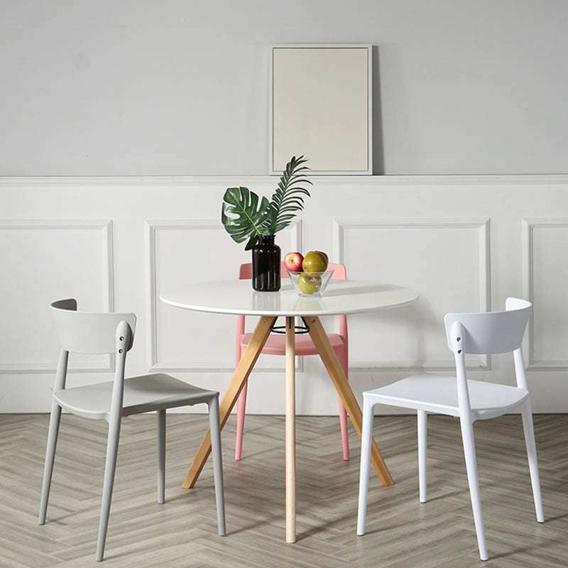 Scandinavian Plastic Dining Armless Chair Open Back Side Chair Clearhalo ' kitchen&dining_furn' 'Dining Chairs' 'Dining Tables & Seating' 'dining_chair' 'furn' 'furn_dining_chair' 'Furniture' 'furniture_dining_chair' 'Kitchen & Dining Furniture' 'kitchen' 4613390