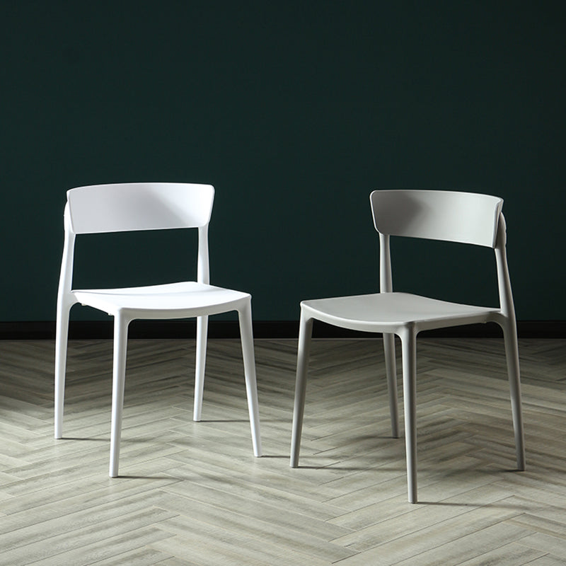 Scandinavian Plastic Dining Armless Chair Open Back Side Chair Clearhalo ' kitchen&dining_furn' 'Dining Chairs' 'Dining Tables & Seating' 'dining_chair' 'furn' 'furn_dining_chair' 'Furniture' 'furniture_dining_chair' 'Kitchen & Dining Furniture' 'kitchen' 4613391