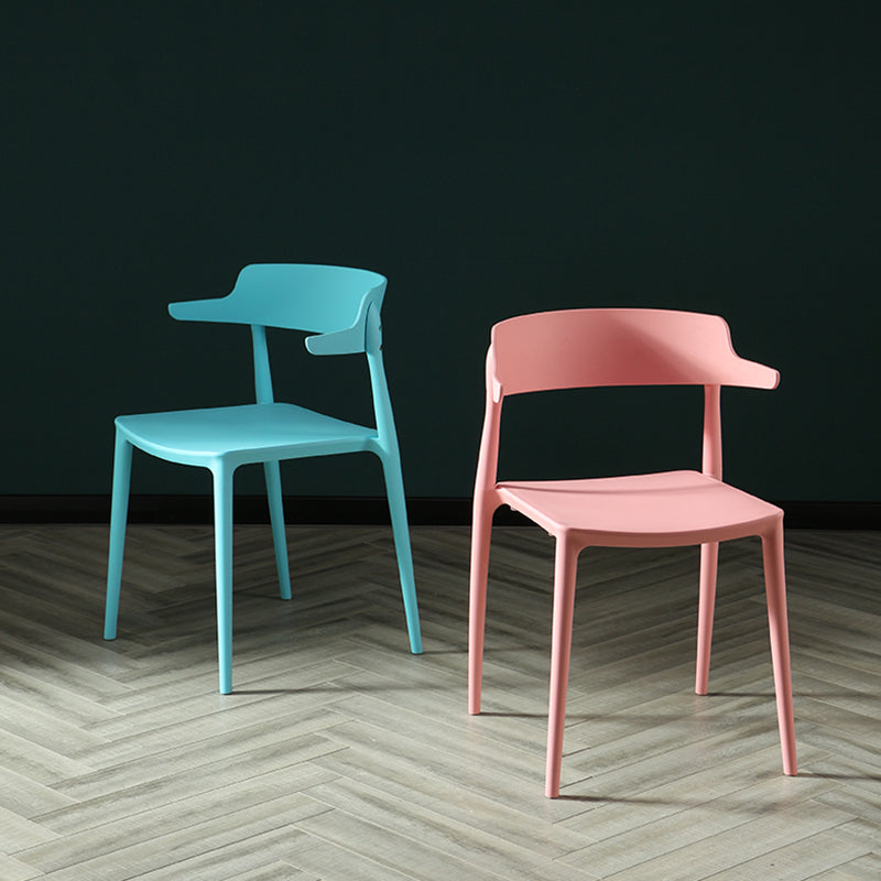 Scandinavian Plastic Dining Armless Chair Open Back Side Chair Clearhalo ' kitchen&dining_furn' 'Dining Chairs' 'Dining Tables & Seating' 'dining_chair' 'furn' 'furn_dining_chair' 'Furniture' 'furniture_dining_chair' 'Kitchen & Dining Furniture' 'kitchen' 4613392