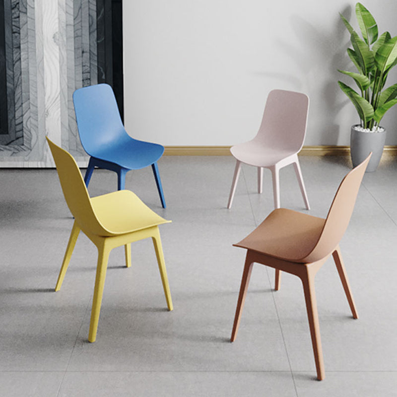 Scandinavian Armless Solid Back Chair Plastic Dining Side Chairs Clearhalo ' kitchen&dining_furn' 'Dining Chairs' 'Dining Tables & Seating' 'dining_chair' 'furn' 'furn_dining_chair' 'Furniture' 'furniture_dining_chair' 'Kitchen & Dining Furniture' 'kitchen' 4613399