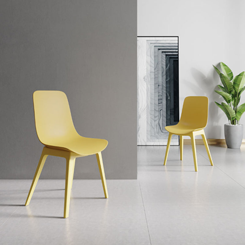 Scandinavian Armless Solid Back Chair Plastic Dining Side Chairs Clearhalo ' kitchen&dining_furn' 'Dining Chairs' 'Dining Tables & Seating' 'dining_chair' 'furn' 'furn_dining_chair' 'Furniture' 'furniture_dining_chair' 'Kitchen & Dining Furniture' 'kitchen' 4613401