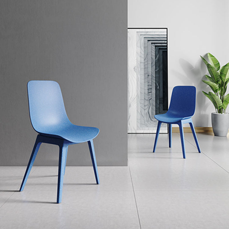 Scandinavian Armless Solid Back Chair Plastic Dining Side Chairs Clearhalo ' kitchen&dining_furn' 'Dining Chairs' 'Dining Tables & Seating' 'dining_chair' 'furn' 'furn_dining_chair' 'Furniture' 'furniture_dining_chair' 'Kitchen & Dining Furniture' 'kitchen' 4613403