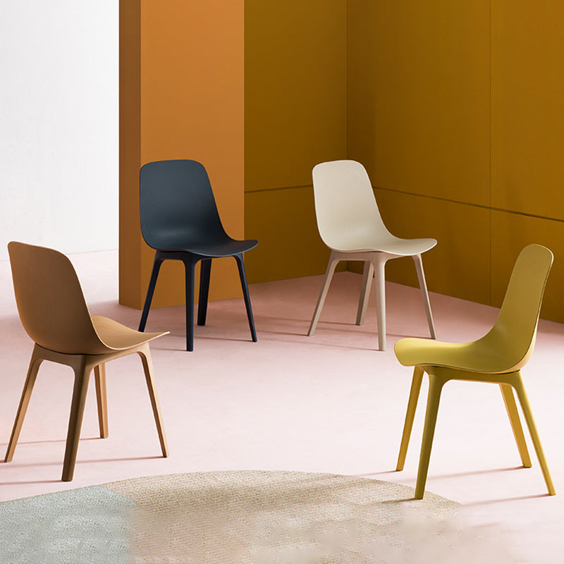 Scandinavian Armless Solid Back Chair Plastic Dining Side Chairs Clearhalo ' kitchen&dining_furn' 'Dining Chairs' 'Dining Tables & Seating' 'dining_chair' 'furn' 'furn_dining_chair' 'Furniture' 'furniture_dining_chair' 'Kitchen & Dining Furniture' 'kitchen' 4613411