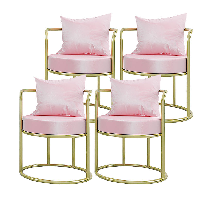 Nordic Style Metal Dining Room Chairs Velvet Dining Chair for Restaurant Use Pink 4 Piece Set Clearhalo ' kitchen&dining_furn' 'Dining Chairs' 'Dining Tables & Seating' 'dining_chair' 'furn' 'furn_dining_chair' 'Furniture' 'furniture_dining_chair' 'Kitchen & Dining Furniture' 'kitchen' 4613417