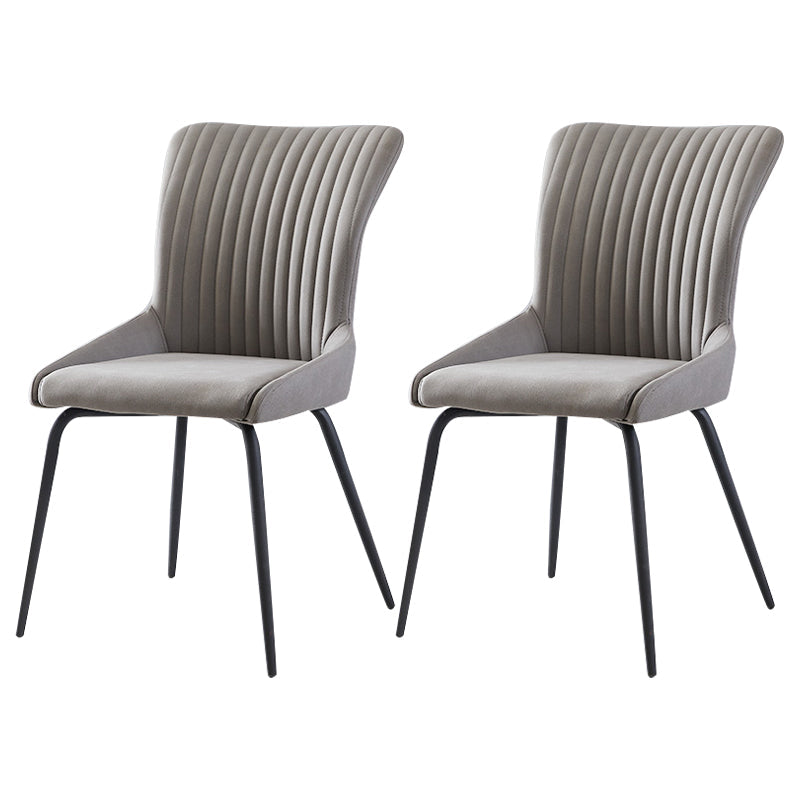 Modern Leather Living Room Side Chair Parsons Matte Finish Dining Chair Dark Gray 2 Piece Set Clearhalo ' kitchen&dining_furn' 'Dining Chairs' 'Dining Tables & Seating' 'dining_chair' 'furn' 'furn_dining_chair' 'Furniture' 'furniture_dining_chair' 'Kitchen & Dining Furniture' 'kitchen' 4613438