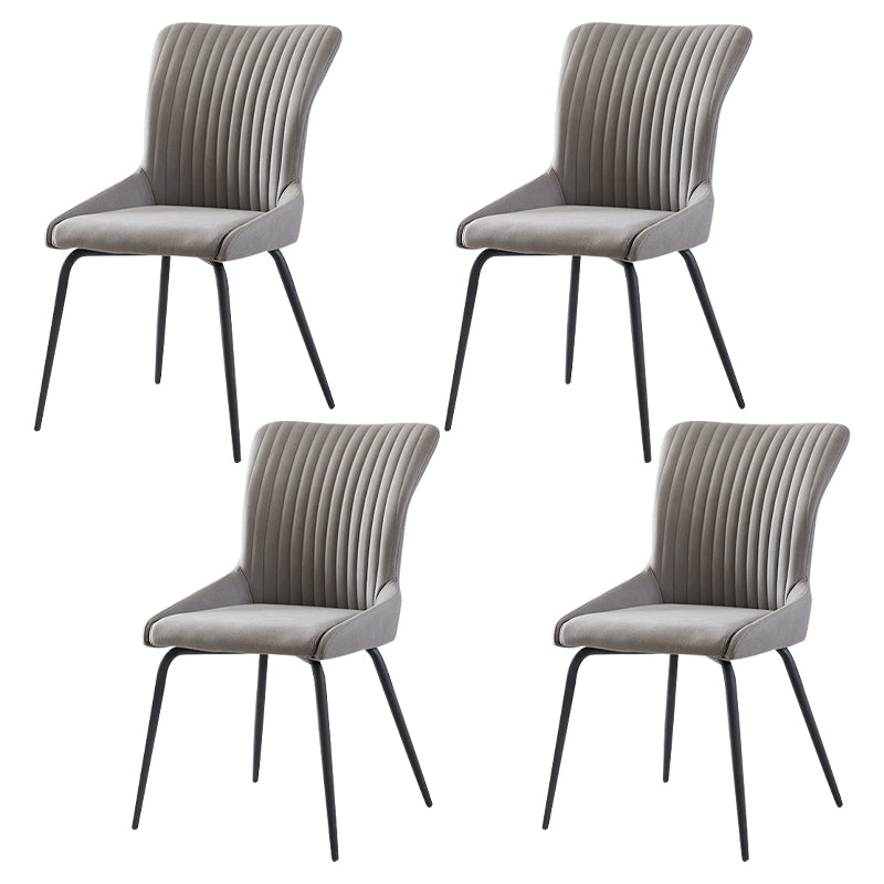 Modern Leather Living Room Side Chair Parsons Matte Finish Dining Chair Dark Gray 4 Piece Set Clearhalo ' kitchen&dining_furn' 'Dining Chairs' 'Dining Tables & Seating' 'dining_chair' 'furn' 'furn_dining_chair' 'Furniture' 'furniture_dining_chair' 'Kitchen & Dining Furniture' 'kitchen' 4613440