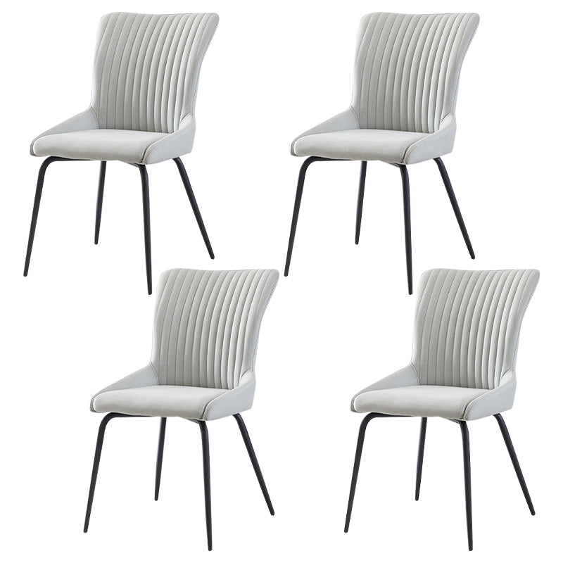 Modern Leather Living Room Side Chair Parsons Matte Finish Dining Chair Light Gray 4 Piece Set Clearhalo ' kitchen&dining_furn' 'Dining Chairs' 'Dining Tables & Seating' 'dining_chair' 'furn' 'furn_dining_chair' 'Furniture' 'furniture_dining_chair' 'Kitchen & Dining Furniture' 'kitchen' 4613445