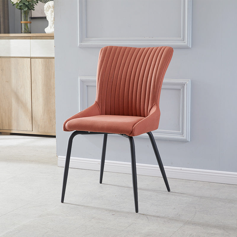 Modern Leather Living Room Side Chair Parsons Matte Finish Dining Chair Orange 1 Piece Clearhalo ' kitchen&dining_furn' 'Dining Chairs' 'Dining Tables & Seating' 'dining_chair' 'furn' 'furn_dining_chair' 'Furniture' 'furniture_dining_chair' 'Kitchen & Dining Furniture' 'kitchen' 4613454