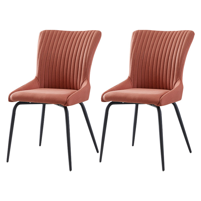 Modern Leather Living Room Side Chair Parsons Matte Finish Dining Chair Orange 2 Piece Set Clearhalo ' kitchen&dining_furn' 'Dining Chairs' 'Dining Tables & Seating' 'dining_chair' 'furn' 'furn_dining_chair' 'Furniture' 'furniture_dining_chair' 'Kitchen & Dining Furniture' 'kitchen' 4613455