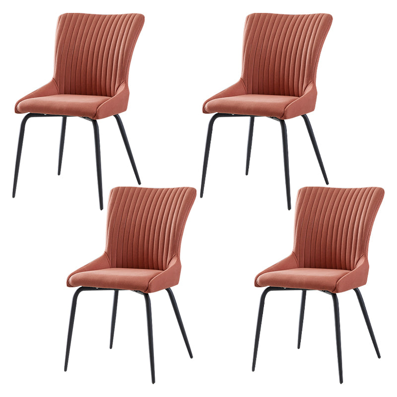 Modern Leather Living Room Side Chair Parsons Matte Finish Dining Chair Orange 4 Piece Set Clearhalo ' kitchen&dining_furn' 'Dining Chairs' 'Dining Tables & Seating' 'dining_chair' 'furn' 'furn_dining_chair' 'Furniture' 'furniture_dining_chair' 'Kitchen & Dining Furniture' 'kitchen' 4613456