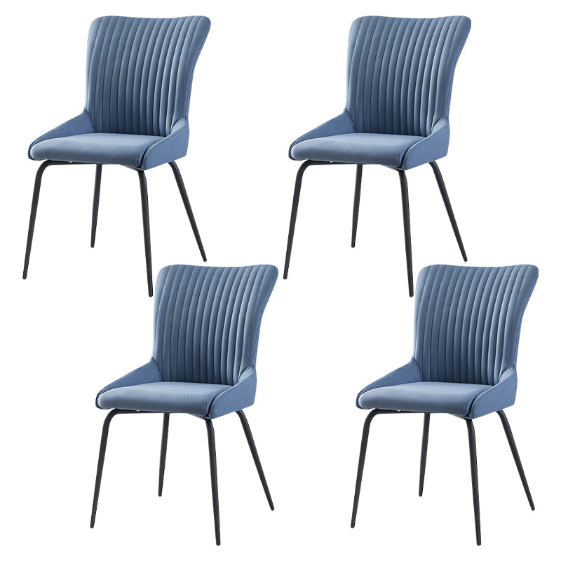 Modern Leather Living Room Side Chair Parsons Matte Finish Dining Chair Blue 4 Piece Set Clearhalo ' kitchen&dining_furn' 'Dining Chairs' 'Dining Tables & Seating' 'dining_chair' 'furn' 'furn_dining_chair' 'Furniture' 'furniture_dining_chair' 'Kitchen & Dining Furniture' 'kitchen' 4613459