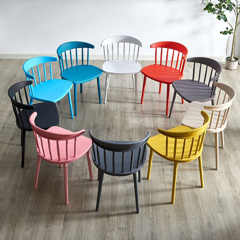 Scandinavian Plastic Dining Kitchen Room Chair Windsor Back Side Chair Clearhalo ' kitchen&dining_furn' 'Dining Chairs' 'Dining Tables & Seating' 'dining_chair' 'furn' 'furn_dining_chair' 'Furniture' 'furniture_dining_chair' 'Kitchen & Dining Furniture' 'kitchen' 4613461