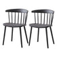 Scandinavian Plastic Dining Kitchen Room Chair Windsor Back Side Chair Black 2 Piece Set Clearhalo ' kitchen&dining_furn' 'Dining Chairs' 'Dining Tables & Seating' 'dining_chair' 'furn' 'furn_dining_chair' 'Furniture' 'furniture_dining_chair' 'Kitchen & Dining Furniture' 'kitchen' 4613463