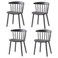 Scandinavian Plastic Dining Kitchen Room Chair Windsor Back Side Chair Black 4 Piece Set Clearhalo ' kitchen&dining_furn' 'Dining Chairs' 'Dining Tables & Seating' 'dining_chair' 'furn' 'furn_dining_chair' 'Furniture' 'furniture_dining_chair' 'Kitchen & Dining Furniture' 'kitchen' 4613465