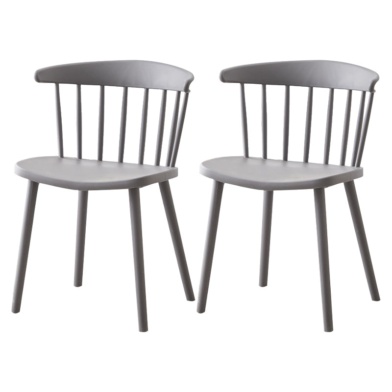 Scandinavian Plastic Dining Kitchen Room Chair Windsor Back Side Chair Grey 2 Piece Set Clearhalo ' kitchen&dining_furn' 'Dining Chairs' 'Dining Tables & Seating' 'dining_chair' 'furn' 'furn_dining_chair' 'Furniture' 'furniture_dining_chair' 'Kitchen & Dining Furniture' 'kitchen' 4613469