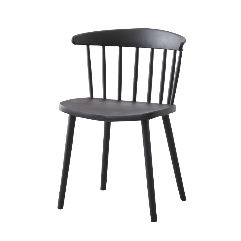 Scandinavian Plastic Dining Kitchen Room Chair Windsor Back Side Chair Clearhalo ' kitchen&dining_furn' 'Dining Chairs' 'Dining Tables & Seating' 'dining_chair' 'furn' 'furn_dining_chair' 'Furniture' 'furniture_dining_chair' 'Kitchen & Dining Furniture' 'kitchen' 4613470