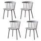 Scandinavian Plastic Dining Kitchen Room Chair Windsor Back Side Chair Grey 4 Piece Set Clearhalo ' kitchen&dining_furn' 'Dining Chairs' 'Dining Tables & Seating' 'dining_chair' 'furn' 'furn_dining_chair' 'Furniture' 'furniture_dining_chair' 'Kitchen & Dining Furniture' 'kitchen' 4613471