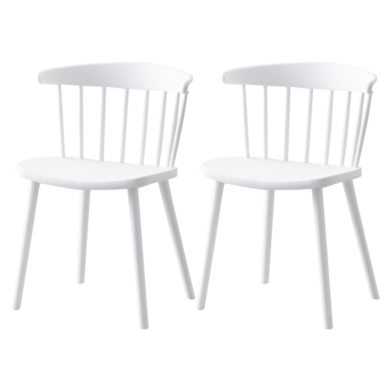 Scandinavian Plastic Dining Kitchen Room Chair Windsor Back Side Chair White 2 Piece Set Clearhalo ' kitchen&dining_furn' 'Dining Chairs' 'Dining Tables & Seating' 'dining_chair' 'furn' 'furn_dining_chair' 'Furniture' 'furniture_dining_chair' 'Kitchen & Dining Furniture' 'kitchen' 4613475