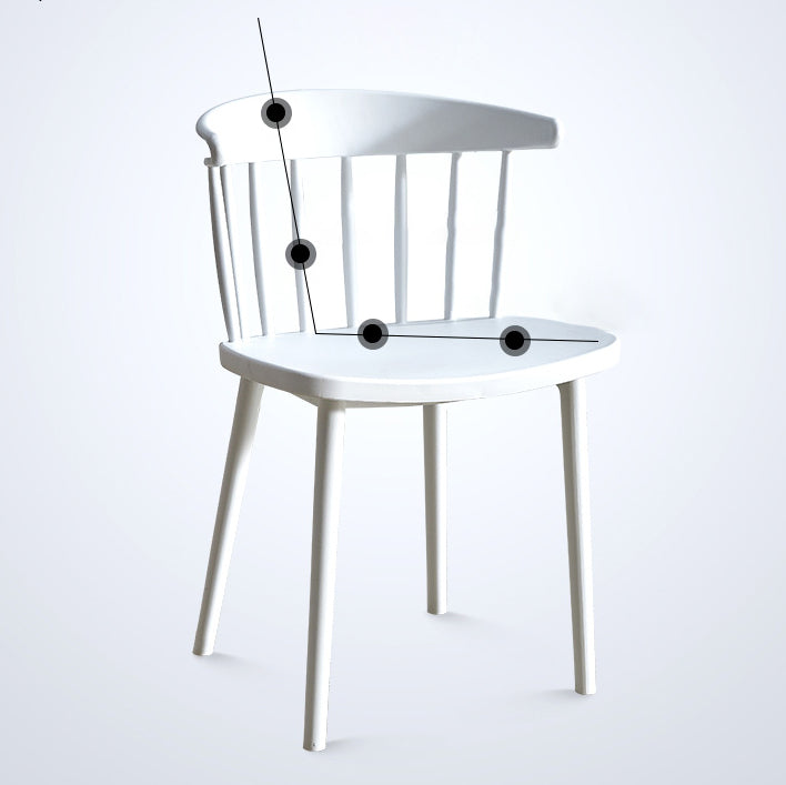 Scandinavian Plastic Dining Kitchen Room Chair Windsor Back Side Chair Clearhalo ' kitchen&dining_furn' 'Dining Chairs' 'Dining Tables & Seating' 'dining_chair' 'furn' 'furn_dining_chair' 'Furniture' 'furniture_dining_chair' 'Kitchen & Dining Furniture' 'kitchen' 4613477