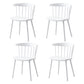 Scandinavian Plastic Dining Kitchen Room Chair Windsor Back Side Chair White 4 Piece Set Clearhalo ' kitchen&dining_furn' 'Dining Chairs' 'Dining Tables & Seating' 'dining_chair' 'furn' 'furn_dining_chair' 'Furniture' 'furniture_dining_chair' 'Kitchen & Dining Furniture' 'kitchen' 4613478