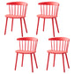 Scandinavian Plastic Dining Kitchen Room Chair Windsor Back Side Chair Red 4 Piece Set Clearhalo ' kitchen&dining_furn' 'Dining Chairs' 'Dining Tables & Seating' 'dining_chair' 'furn' 'furn_dining_chair' 'Furniture' 'furniture_dining_chair' 'Kitchen & Dining Furniture' 'kitchen' 4613484