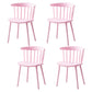 Scandinavian Plastic Dining Kitchen Room Chair Windsor Back Side Chair Pink 4 Piece Set Clearhalo ' kitchen&dining_furn' 'Dining Chairs' 'Dining Tables & Seating' 'dining_chair' 'furn' 'furn_dining_chair' 'Furniture' 'furniture_dining_chair' 'Kitchen & Dining Furniture' 'kitchen' 4613489