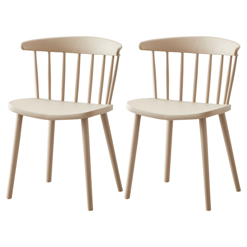 Scandinavian Plastic Dining Kitchen Room Chair Windsor Back Side Chair Khaki 2 Piece Set Clearhalo ' kitchen&dining_furn' 'Dining Chairs' 'Dining Tables & Seating' 'dining_chair' 'furn' 'furn_dining_chair' 'Furniture' 'furniture_dining_chair' 'Kitchen & Dining Furniture' 'kitchen' 4613494