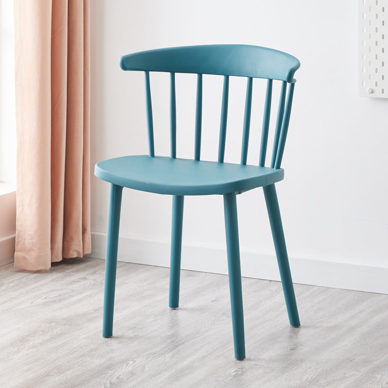 Scandinavian Plastic Dining Kitchen Room Chair Windsor Back Side Chair Airy Blue 1 Piece Clearhalo ' kitchen&dining_furn' 'Dining Chairs' 'Dining Tables & Seating' 'dining_chair' 'furn' 'furn_dining_chair' 'Furniture' 'furniture_dining_chair' 'Kitchen & Dining Furniture' 'kitchen' 4613496
