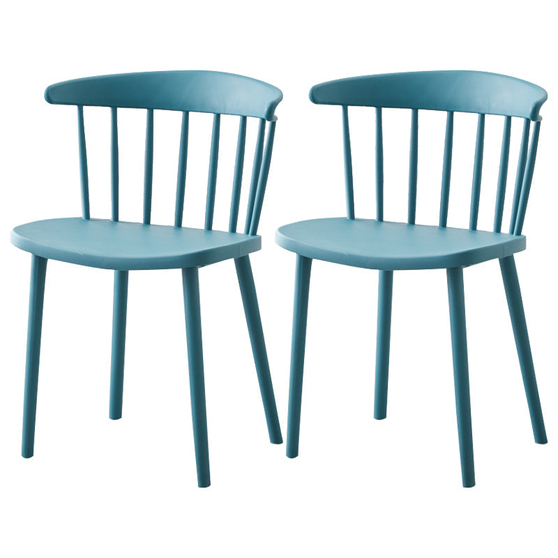 Scandinavian Plastic Dining Kitchen Room Chair Windsor Back Side Chair Airy Blue 2 Piece Set Clearhalo ' kitchen&dining_furn' 'Dining Chairs' 'Dining Tables & Seating' 'dining_chair' 'furn' 'furn_dining_chair' 'Furniture' 'furniture_dining_chair' 'Kitchen & Dining Furniture' 'kitchen' 4613497