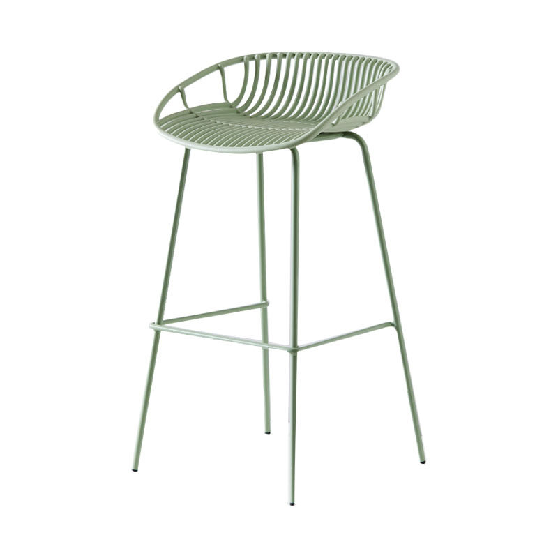 Nordic Metal Low Back Barstool Simple Indoor Tall Stool with Plastic Seat Green 1 Piece Clearhalo 'Bar Furniture' 'Bar Stools' 'bar_stools' 'furn' 'furn_bar_stools' 'furniture_bar_stools' 'Kitchen & Dining Furniture' 'kitchen&dining_furn' 'kitchen' 'kitchen_furn' Furniture' 4615451