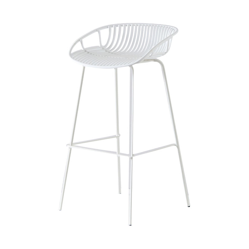 Nordic Metal Low Back Barstool Simple Indoor Tall Stool with Plastic Seat White 1 Piece Clearhalo 'Bar Furniture' 'Bar Stools' 'bar_stools' 'furn' 'furn_bar_stools' 'furniture_bar_stools' 'Kitchen & Dining Furniture' 'kitchen&dining_furn' 'kitchen' 'kitchen_furn' Furniture' 4615453