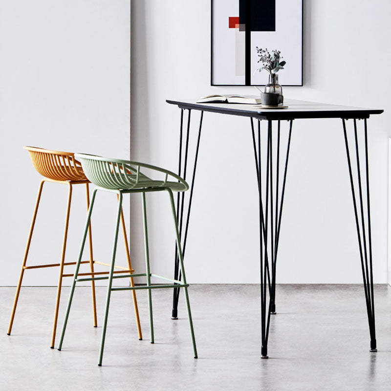 Nordic Metal Low Back Barstool Simple Indoor Tall Stool with Plastic Seat Clearhalo 'Bar Furniture' 'Bar Stools' 'bar_stools' 'furn' 'furn_bar_stools' 'furniture_bar_stools' 'Kitchen & Dining Furniture' 'kitchen&dining_furn' 'kitchen' 'kitchen_furn' Furniture' 4615456