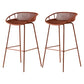 Nordic Metal Low Back Barstool Simple Indoor Tall Stool with Plastic Seat Orange 2 Piece Set Clearhalo 'Bar Furniture' 'Bar Stools' 'bar_stools' 'furn' 'furn_bar_stools' 'furniture_bar_stools' 'Kitchen & Dining Furniture' 'kitchen&dining_furn' 'kitchen' 'kitchen_furn' Furniture' 4615463