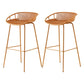 Nordic Metal Low Back Barstool Simple Indoor Tall Stool with Plastic Seat Yellow 2 Piece Set Clearhalo 'Bar Furniture' 'Bar Stools' 'bar_stools' 'furn' 'furn_bar_stools' 'furniture_bar_stools' 'Kitchen & Dining Furniture' 'kitchen&dining_furn' 'kitchen' 'kitchen_furn' Furniture' 4615469