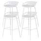 Nordic Metal Low Back Barstool Simple Indoor Tall Stool with Plastic Seat White 4 Piece Set Clearhalo 'Bar Furniture' 'Bar Stools' 'bar_stools' 'furn' 'furn_bar_stools' 'furniture_bar_stools' 'Kitchen & Dining Furniture' 'kitchen&dining_furn' 'kitchen' 'kitchen_furn' Furniture' 4615472