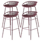 Nordic Metal Low Back Barstool Simple Indoor Tall Stool with Plastic Seat Purple 4 Piece Set Clearhalo 'Bar Furniture' 'Bar Stools' 'bar_stools' 'furn' 'furn_bar_stools' 'furniture_bar_stools' 'Kitchen & Dining Furniture' 'kitchen&dining_furn' 'kitchen' 'kitchen_furn' Furniture' 4615473