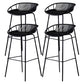 Nordic Metal Low Back Barstool Simple Indoor Tall Stool with Plastic Seat Black 4 Piece Set Clearhalo 'Bar Furniture' 'Bar Stools' 'bar_stools' 'furn' 'furn_bar_stools' 'furniture_bar_stools' 'Kitchen & Dining Furniture' 'kitchen&dining_furn' 'kitchen' 'kitchen_furn' Furniture' 4615474