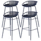 Nordic Metal Low Back Barstool Simple Indoor Tall Stool with Plastic Seat Blue 4 Piece Set Clearhalo 'Bar Furniture' 'Bar Stools' 'bar_stools' 'furn' 'furn_bar_stools' 'furniture_bar_stools' 'Kitchen & Dining Furniture' 'kitchen&dining_furn' 'kitchen' 'kitchen_furn' Furniture' 4615475