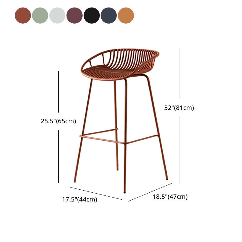 Nordic Metal Low Back Barstool Simple Indoor Tall Stool with Plastic Seat Clearhalo 'Bar Furniture' 'Bar Stools' 'bar_stools' 'furn' 'furn_bar_stools' 'furniture_bar_stools' 'Kitchen & Dining Furniture' 'kitchen&dining_furn' 'kitchen' 'kitchen_furn' Furniture' 4615477