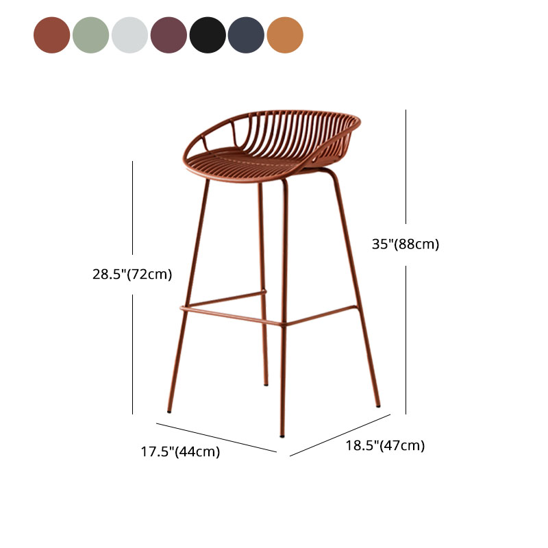 Nordic Metal Low Back Barstool Simple Indoor Tall Stool with Plastic Seat Clearhalo 'Bar Furniture' 'Bar Stools' 'bar_stools' 'furn' 'furn_bar_stools' 'furniture_bar_stools' 'Kitchen & Dining Furniture' 'kitchen&dining_furn' 'kitchen' 'kitchen_furn' Furniture' 4615478