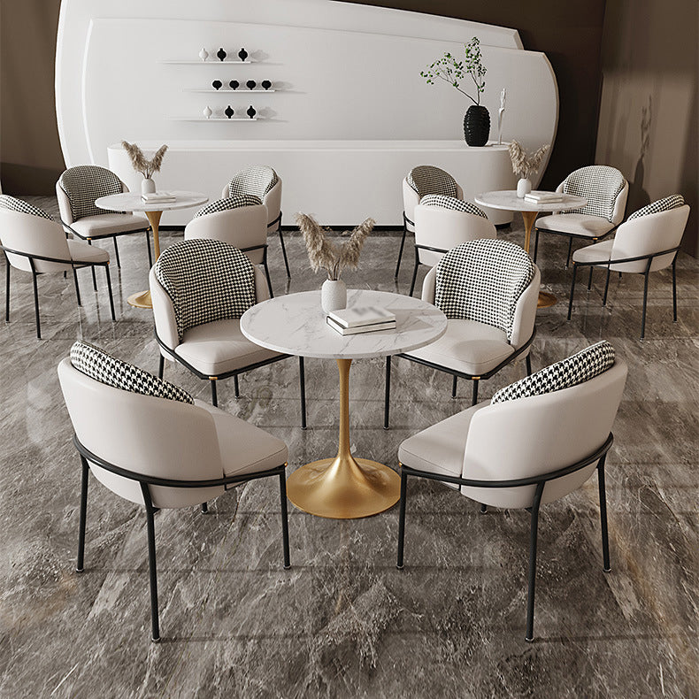 Glam Style 1/3/5 Pieces Dining Set with Stone Top Dining Furniture Set for Living Room Clearhalo 'Dining Room Sets' 'Dining Tables & Seating' 'dining_room_set' 'furn' 'furn_dining_room_set' 'Furniture' 'furniture_dining_room_set' 'Kitchen & Dining Furniture' 'kitchen&dining_furn' 'kitchen' 4616283