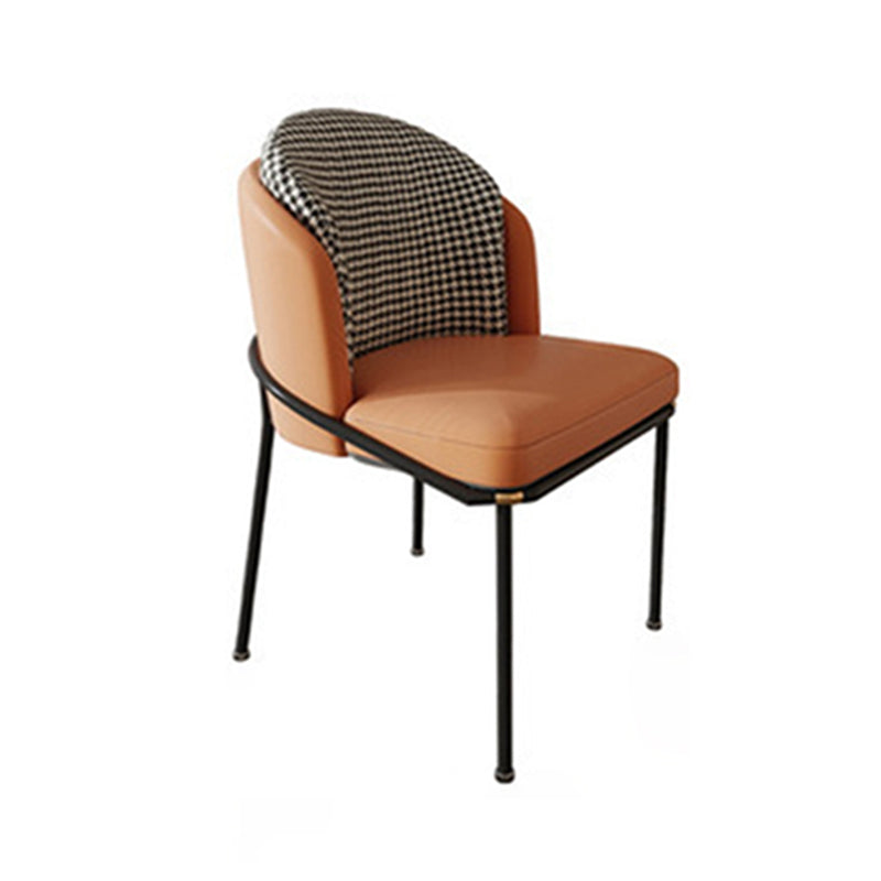 Glam Style 1/3/5 Pieces Dining Set with Stone Top Dining Furniture Set for Living Room 1 Orange Chair Clearhalo 'Dining Room Sets' 'Dining Tables & Seating' 'dining_room_set' 'furn' 'furn_dining_room_set' 'Furniture' 'furniture_dining_room_set' 'Kitchen & Dining Furniture' 'kitchen&dining_furn' 'kitchen' 4616288