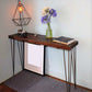 Light Brown Modern Style Bar Table in Metal and Wood Milk Tea Shop Bar 63"L x 15.7"W x 41.3"H Brown Without Chairs Clearhalo 'Bar Furniture' 'Bar Tables' 'bar_tables' 'furn' 'furn_bar_tables' 'Furniture' 'furniture_bar_tables' 'Kitchen & Dining Furniture' 4619938