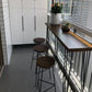 Light Brown Modern Style Bar Table in Metal and Wood Milk Tea Shop Bar 55.1"L x 15.7"W x 41.3"H Brown Without Chairs Clearhalo 'Bar Furniture' 'Bar Tables' 'bar_tables' 'furn' 'furn_bar_tables' 'Furniture' 'furniture_bar_tables' 'Kitchen & Dining Furniture' 4619939