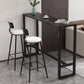 Black Glam Style Bar Table in Iron Top and Faux Marble Milk Tea Shop Bar Table 55.1"L x 15.7"W x 41.3"H Black Without Chairs Clearhalo 'Bar Furniture' 'Bar Tables' 'bar_tables' 'furn' 'furn_bar_tables' 'Furniture' 'furniture_bar_tables' 'Kitchen & Dining Furniture' 4619950