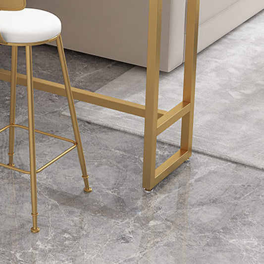 Black Glam Style Bar Table in Iron Top and Faux Marble Milk Tea Shop Bar Table Clearhalo 'Bar Furniture' 'Bar Tables' 'bar_tables' 'furn' 'furn_bar_tables' 'Furniture' 'furniture_bar_tables' 'Kitchen & Dining Furniture' 4619954